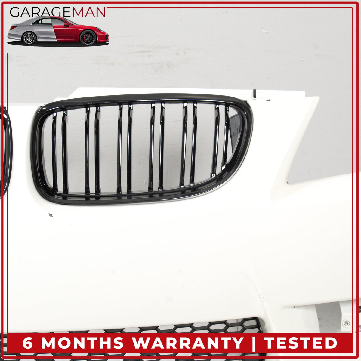 2006-2008 BMW 335i E90 M3 Style Front Bumper Cover Assembly w/ Grille Alpine White III