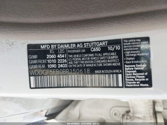 Parting Out- 2011 Mercedes-Benz C300 w204- 228