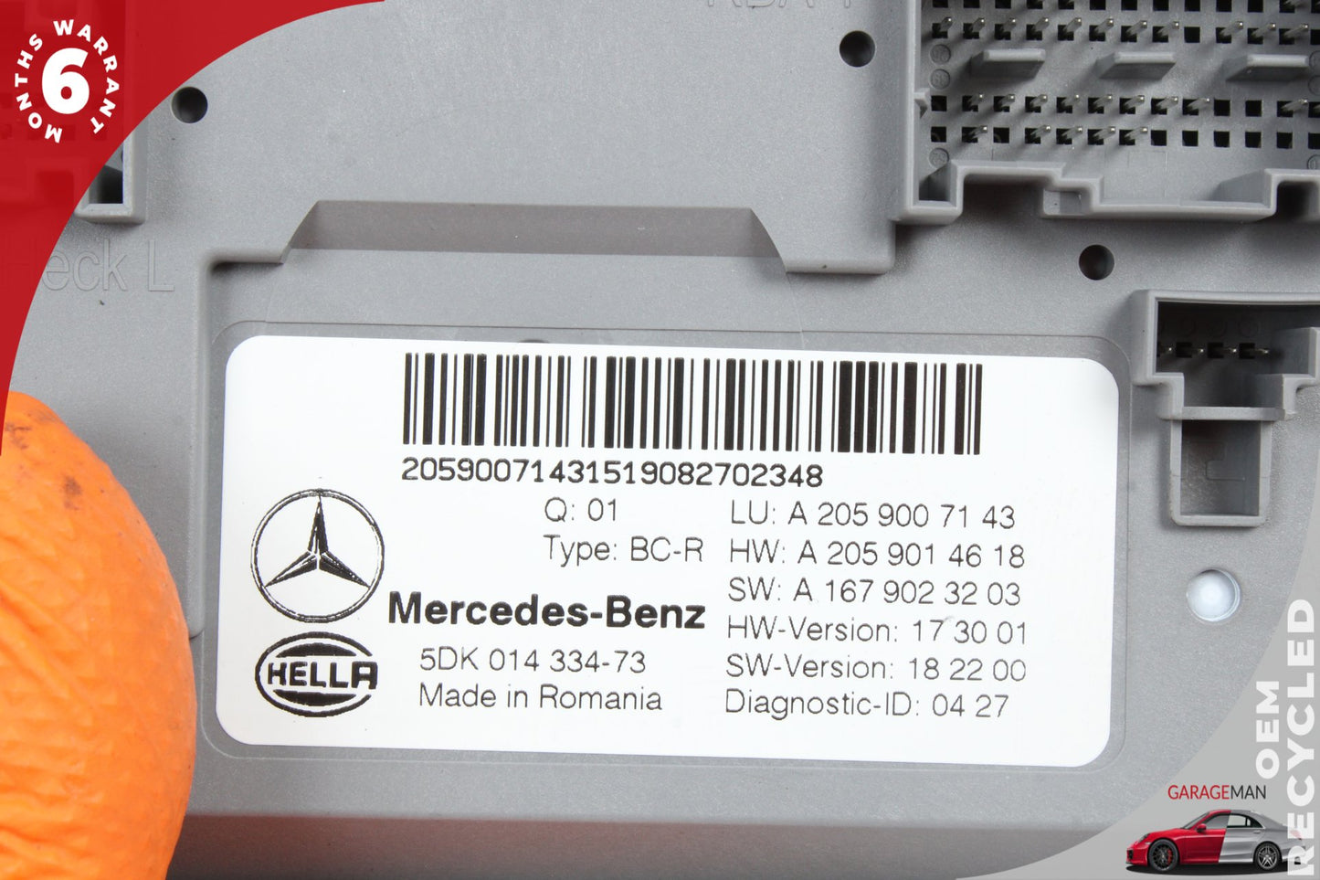 2019-2021 Mercedes W205 C300 C200 Rear Trunk SAM Control Module 2059007143 OEM
