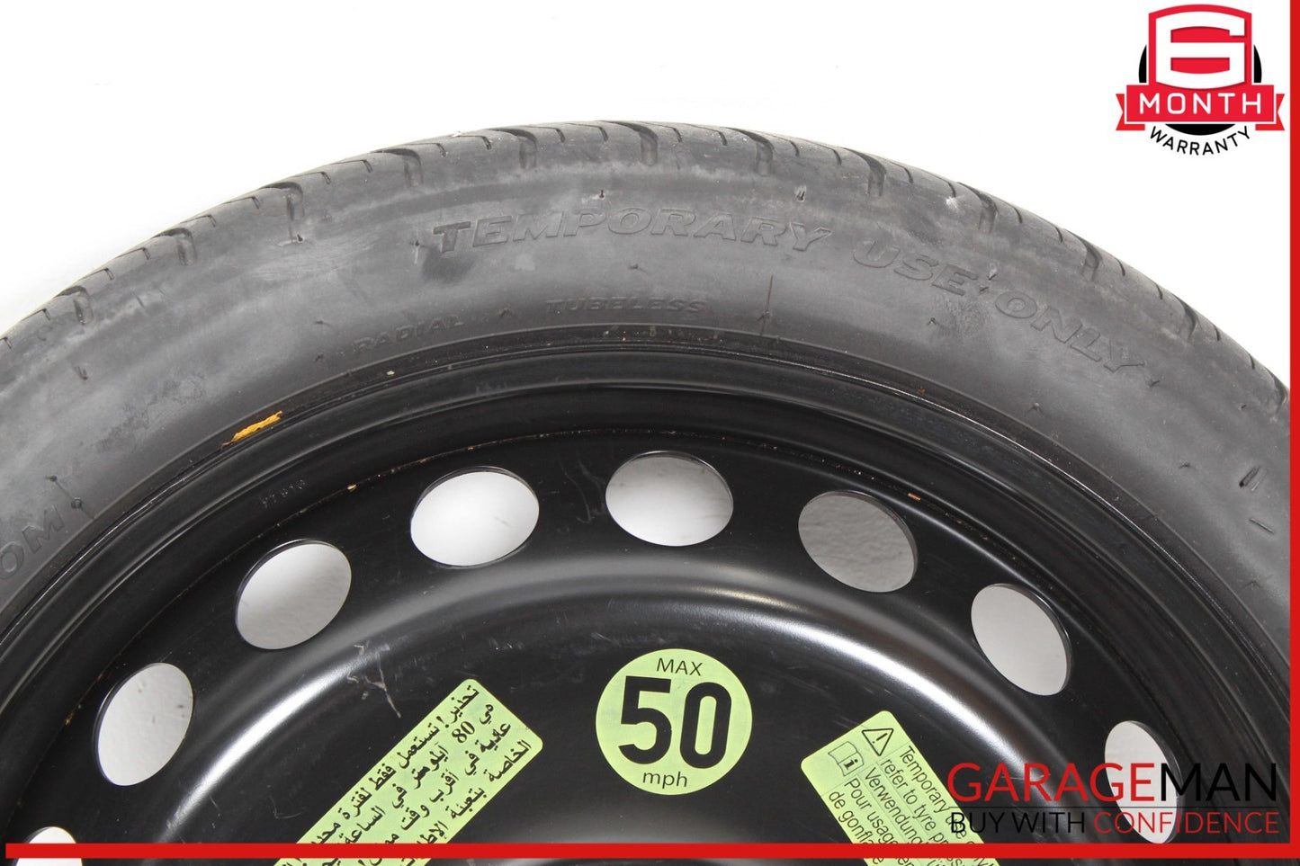 09-16 Audi S4 A4 B8 Spare Tire Wheel Rim T125/70R19 8K0601027D OEM