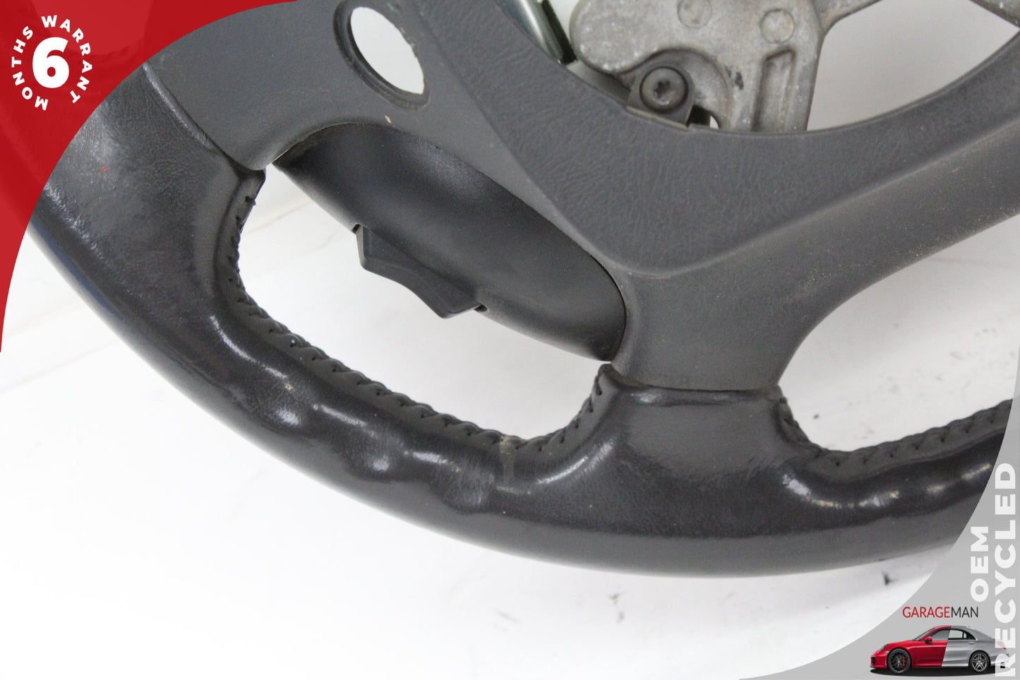 2002-2005 Ford Thunderbird Leather Wrapped Black and Red Steering Wheel OEM