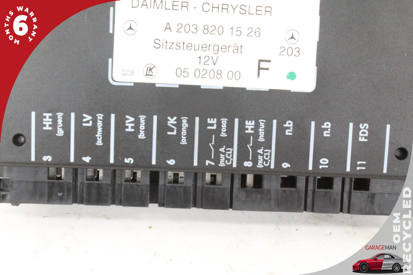 2001-2009 Mercedes W203 C240 Front Left Side Seat Control Module 2038201526 OEM
