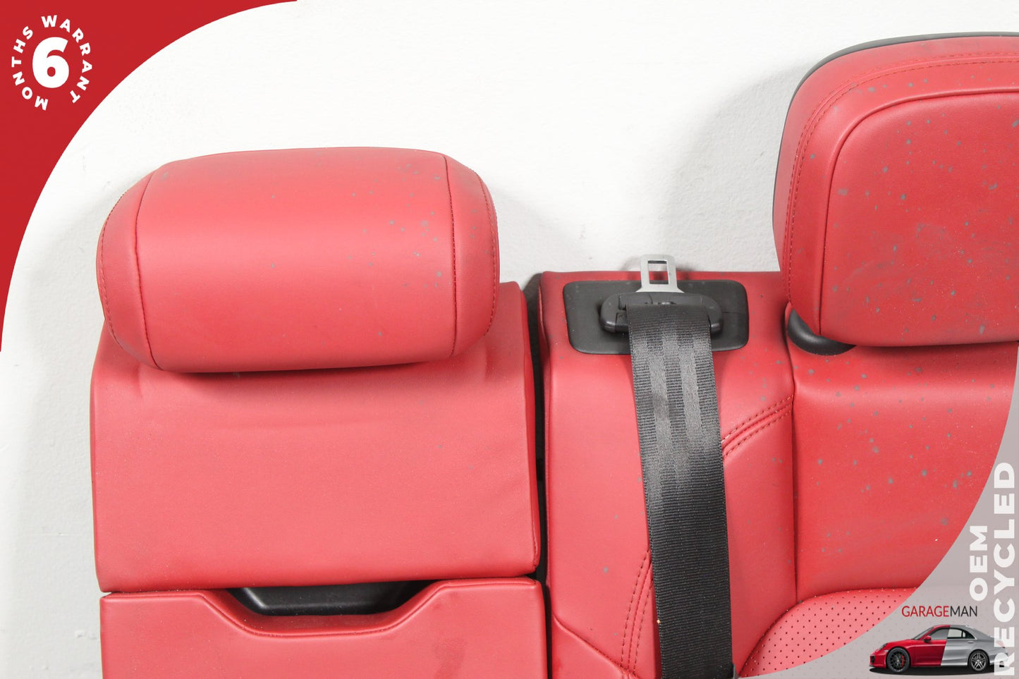 2015-2018 Porsche Macan 95B Front &amp; Rear Complete Leather Seat Assembly Red OEM