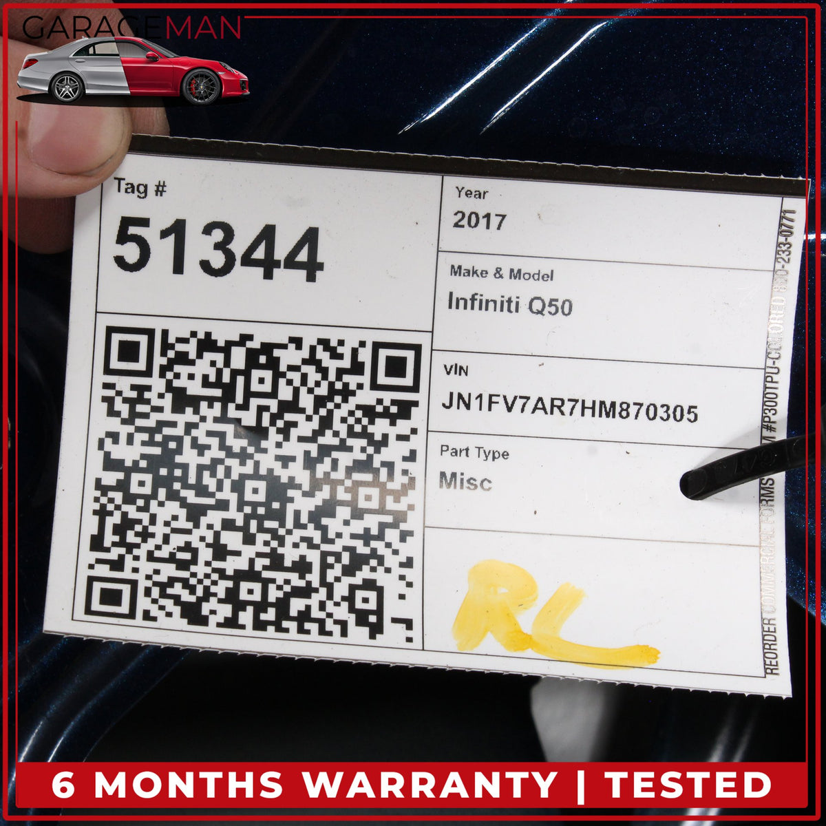 2014-2024 Infiniti Q50 V37 Rear Left Driver Side Door Shell Blue H210A4GAMA OEM
