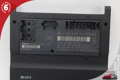 2007-2013 Mercedes S550 W221 Front Right Seat Control Module 2218707493 OEM