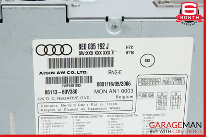 2005-2008 Audi A4 S4 RS4 Audio Radio Navigation Head Unit 8E0035192J OEM