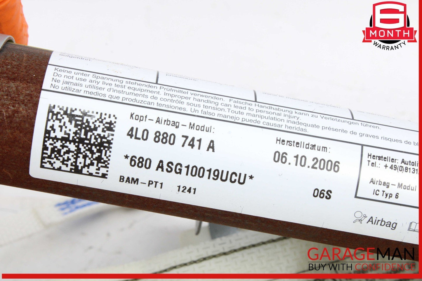 07-15 Audi Q7 Left Driver Side Upper Roof Curtain Airbag Air Bag 4L0880741A OEM