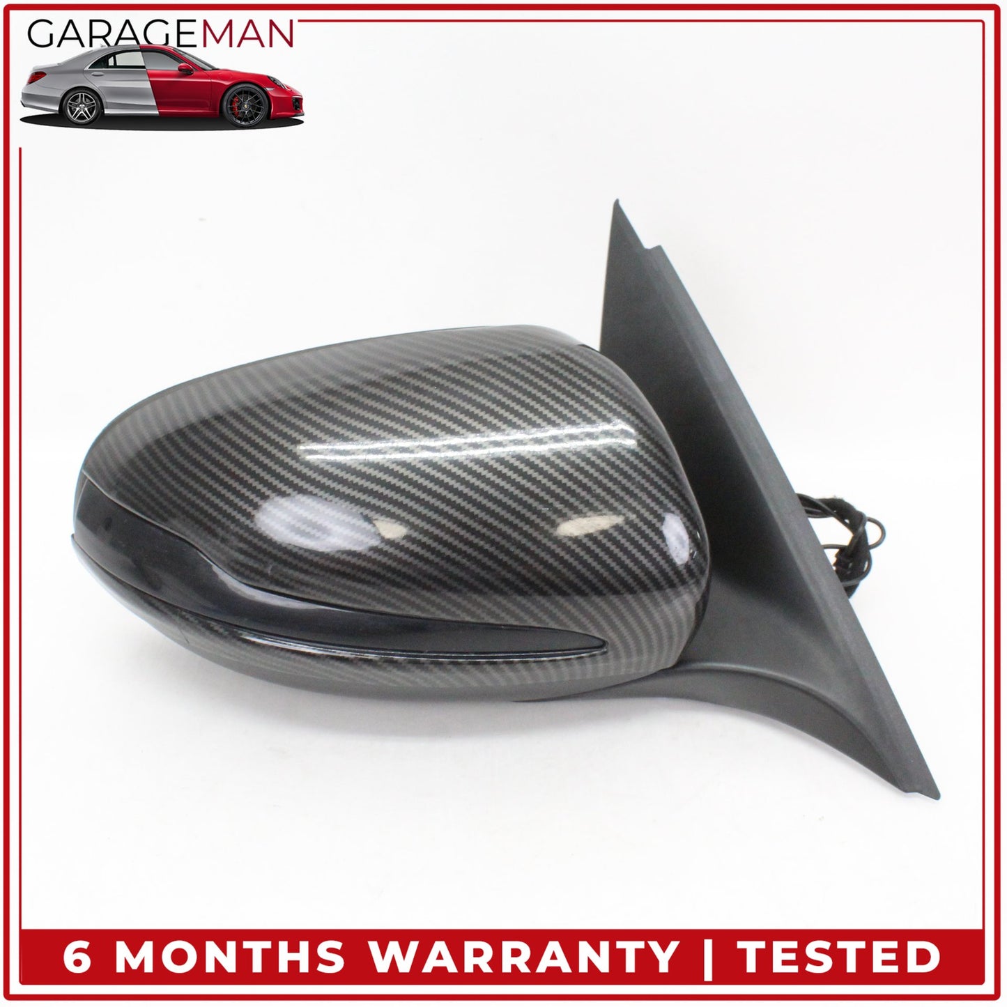 2015-2016 Mercedes W205 C300 Right Rear View Mirror w/ Blind Spot Carbon Fiber