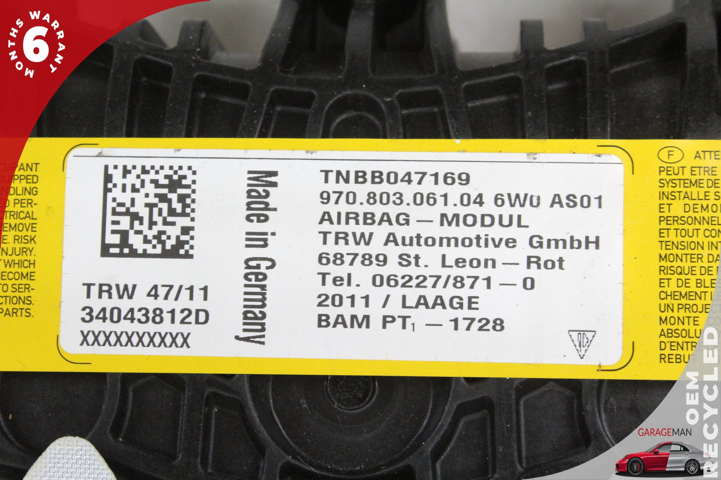 2010-2016 Porsche Panamera 970 Front Left Side Knee Airbag 97080306104 OEM
