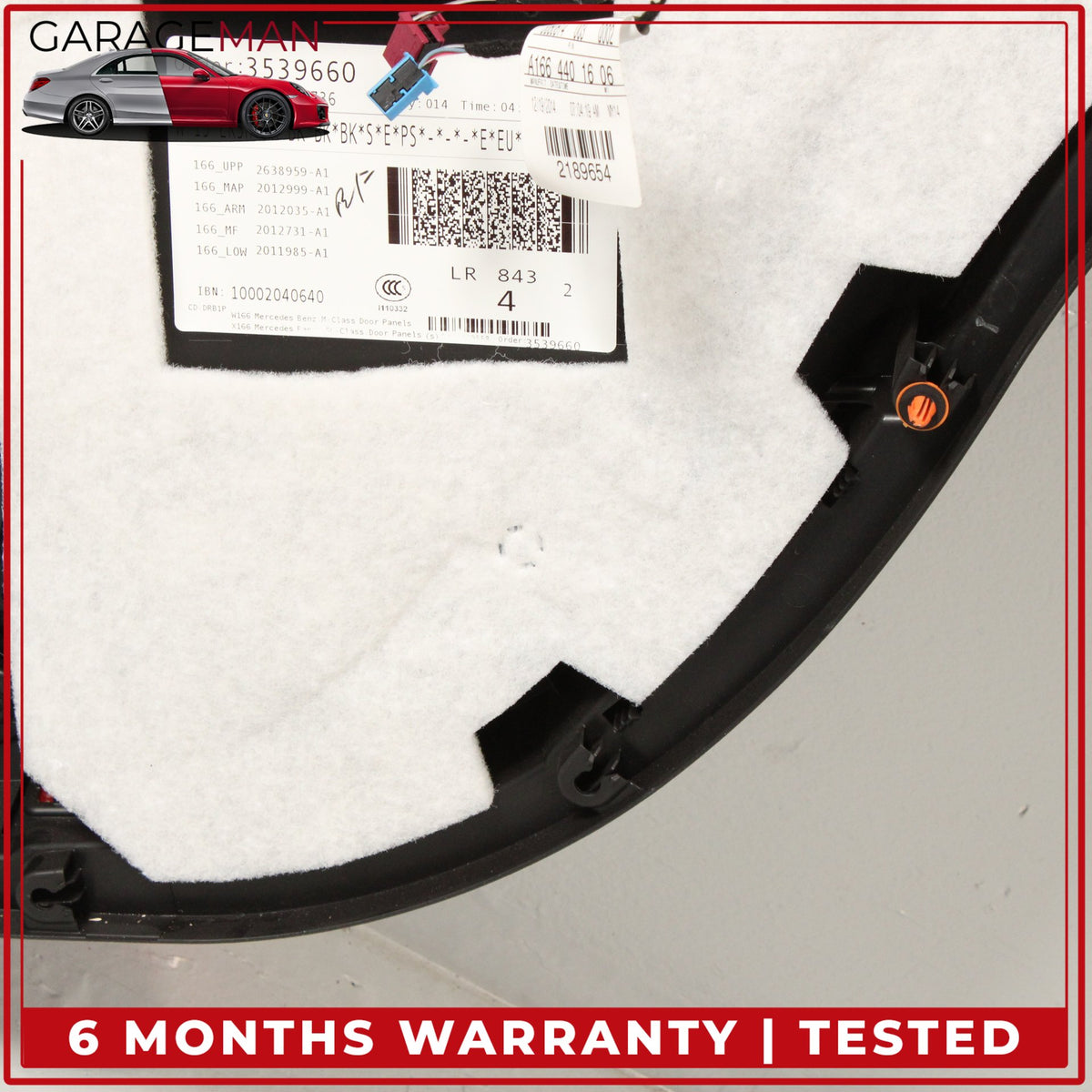 2012-2015 Mercedes W166 ML350 Rear Left Side Door Trim Cover Panel Black OEM