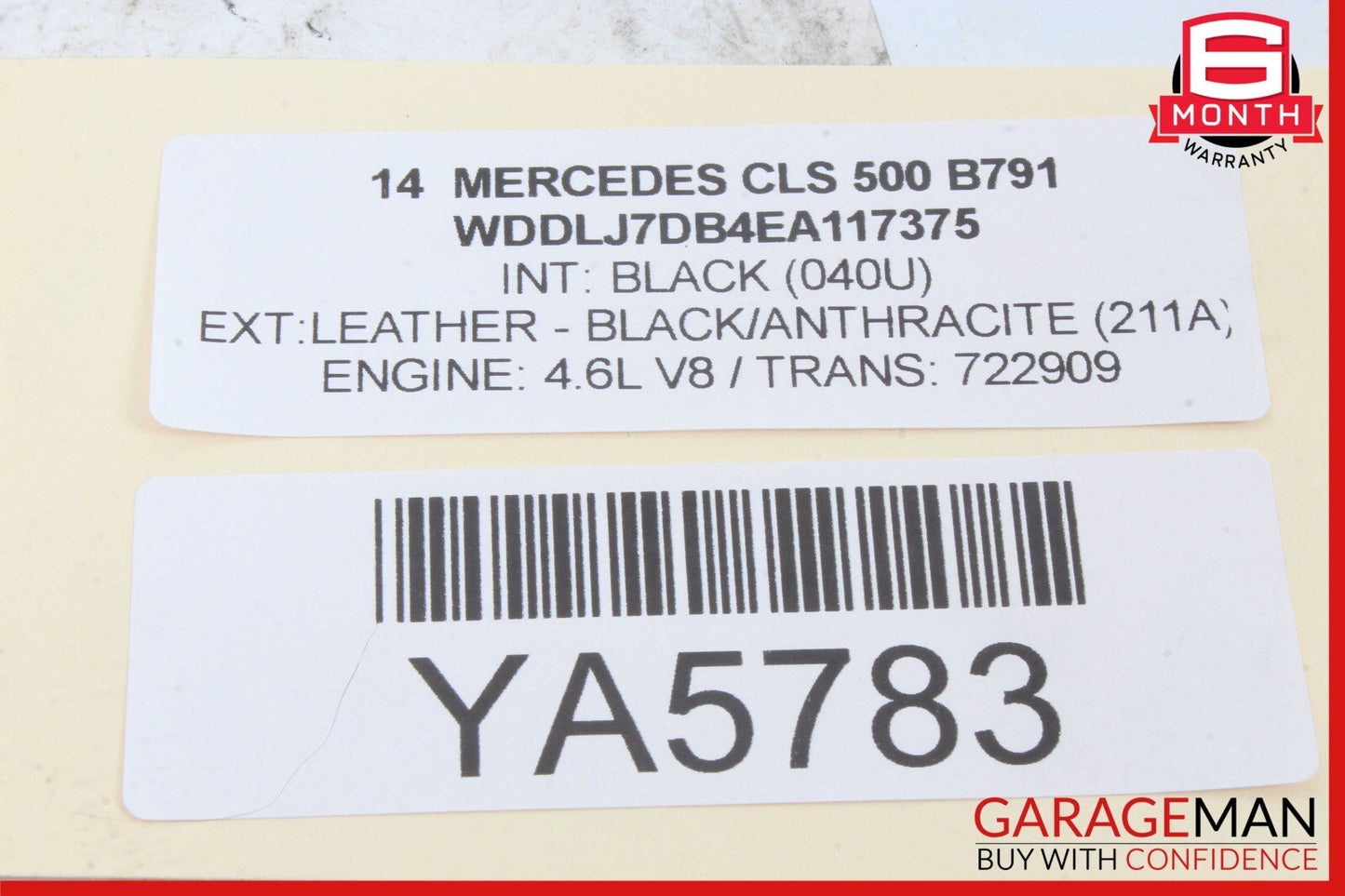 12-18 Mercedes W218 CLS500 CLS400 Roof Curtain Air Bag Left Driver Side OEM