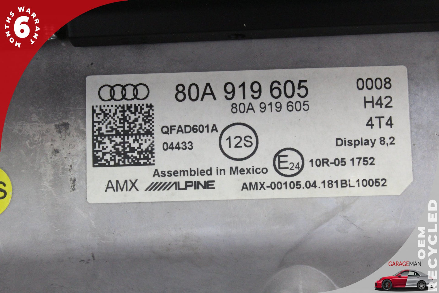 2018-2020 Audi SQ5 Q5 Front Center Dash Display Screen Monitor 80A919605 OEM