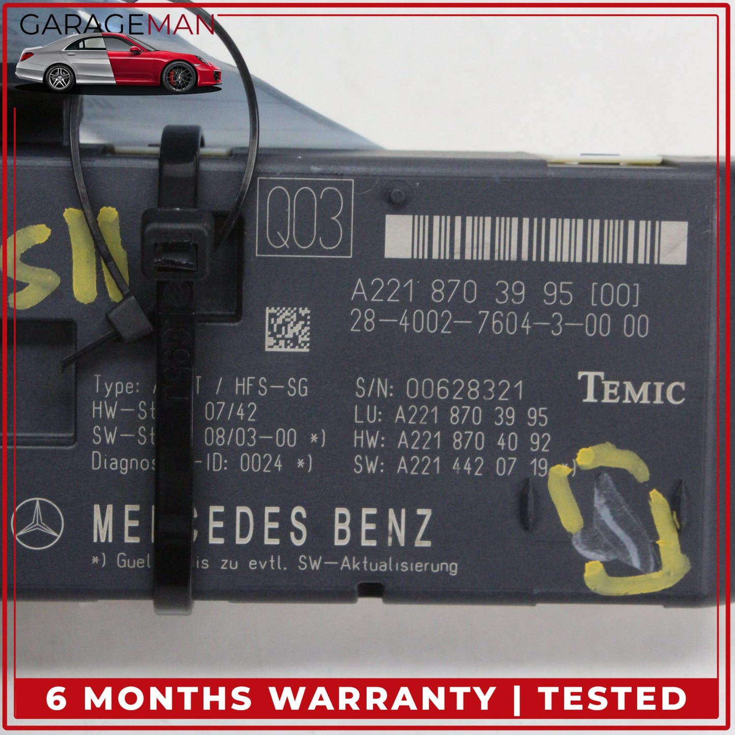 2007-2014 Mercedes-Benz S400 S-Class W221 Sedan Trunk Release Remote Open Close Module 2218703995 OEM