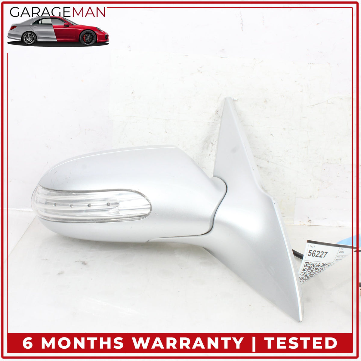 2004-2008 Mercedes R230 SL500 Right Door Rear View Mirror Silver Metallic OEM