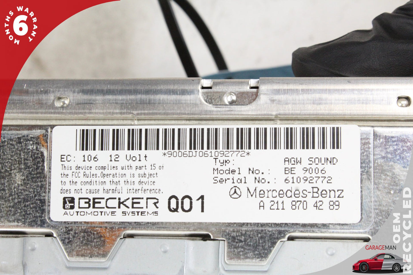 03-08 Mercedes-Benz CLS500 W219 Sedan Amplifier Amp Becker Audio Module  2118704289 Genuine