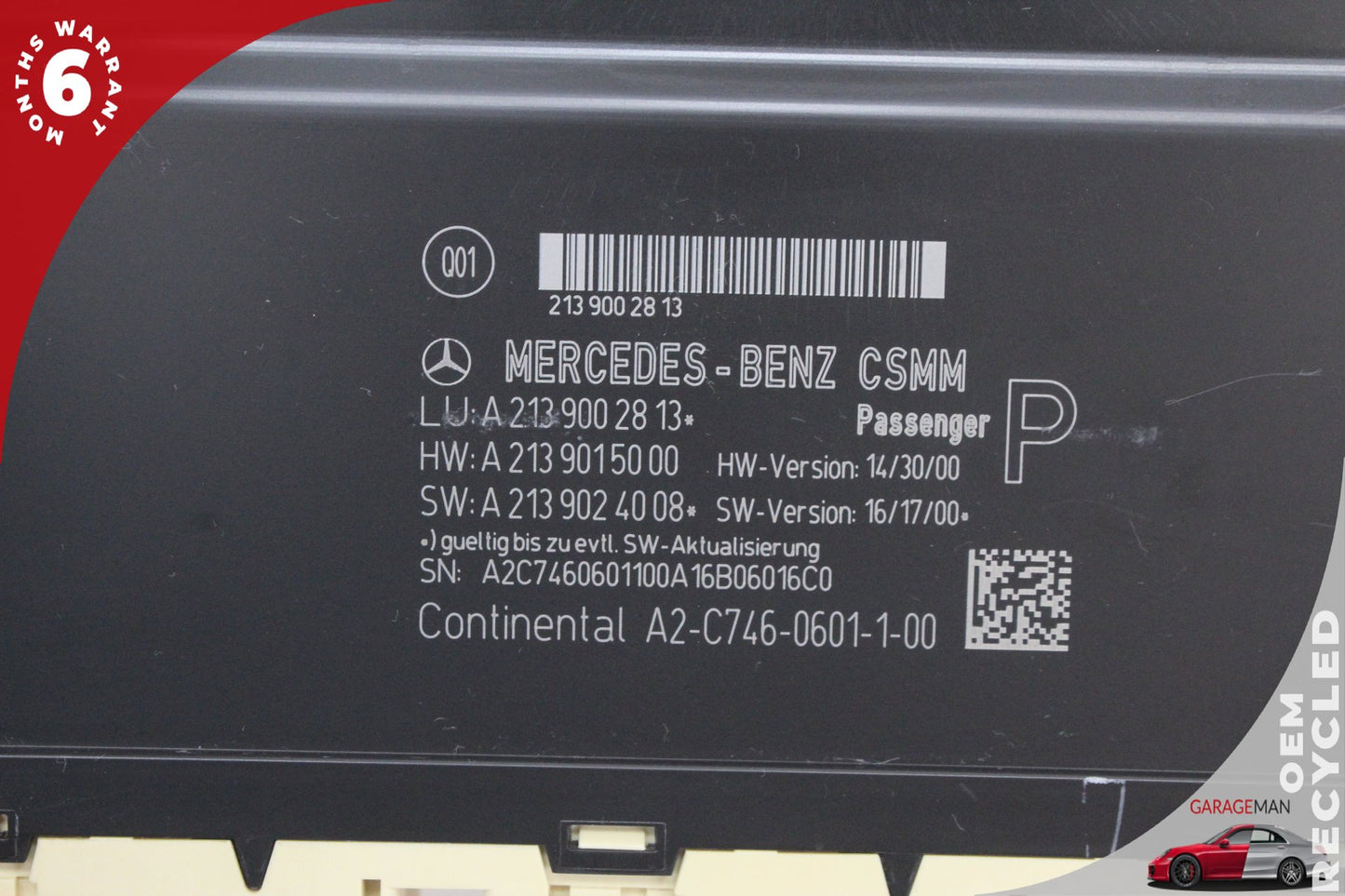 17-19 Mercedes-Benz E400 W213 Wagon Front Right Seat Control Module 2139002813