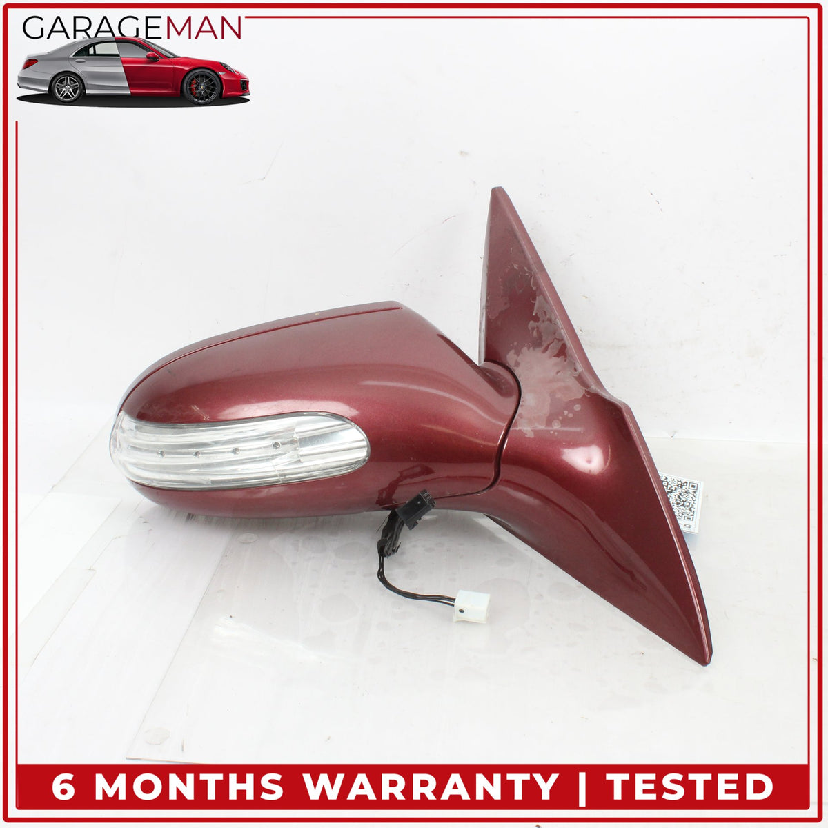 2004-2008 Mercedes R230 SL550 Front Right Door Rear View Mirror Thulite Red OEM
