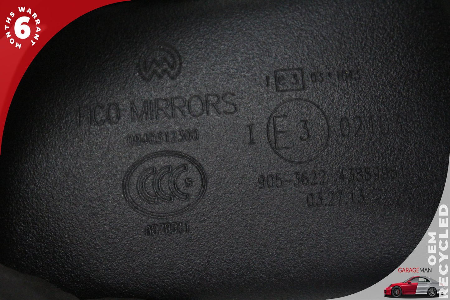 2012-2017 Fiat 500e Top Upper Rear View Mirror Black 34949799 OEM