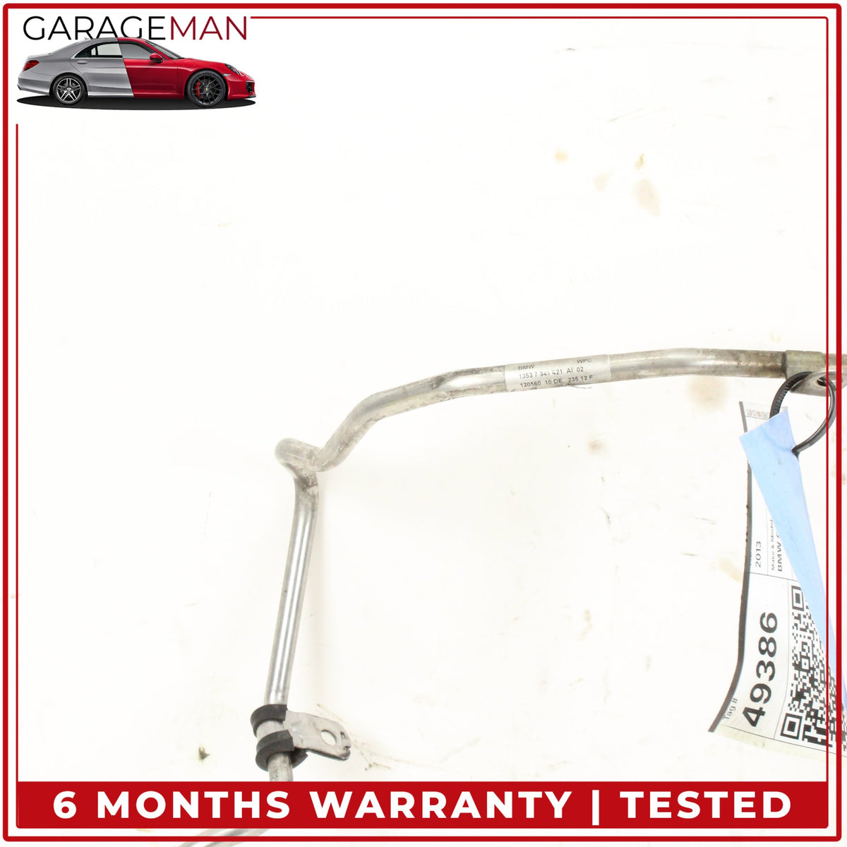 2013-2019 BMW 650i F06 Sedan High Pressure Fuel Feed Hose Line 8610612 OEM