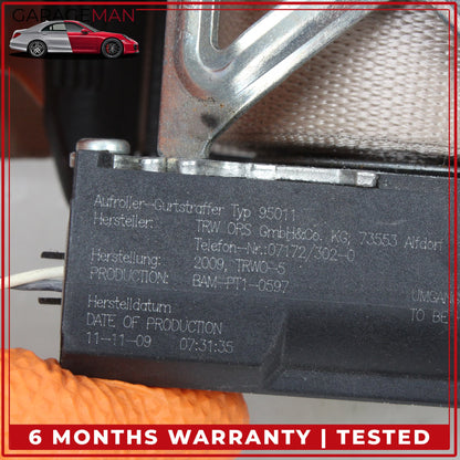2010-2016 Porsche Panamera 970 Rear Left or Right Side Seat Belt Beige OEM