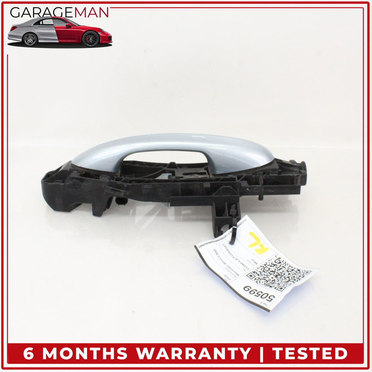 2015-2020 Mercedes W205 C300 Rear Left Side Exterior Door Handle Silver OEM
