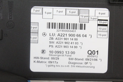 2007-2013 Mercedes S550 W221 Rear Left/Right Door Control Module 2219006604