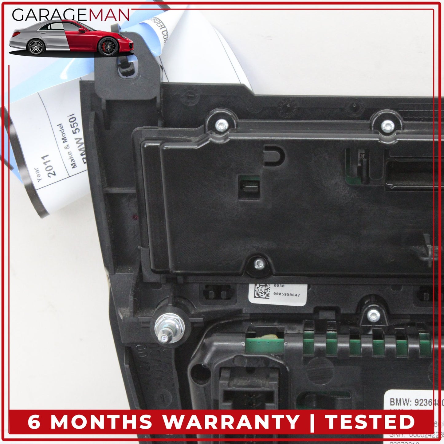 2011-2016 BMW 550i Front AC Climate Control Panel Audio CD Player 9236480 OEM
