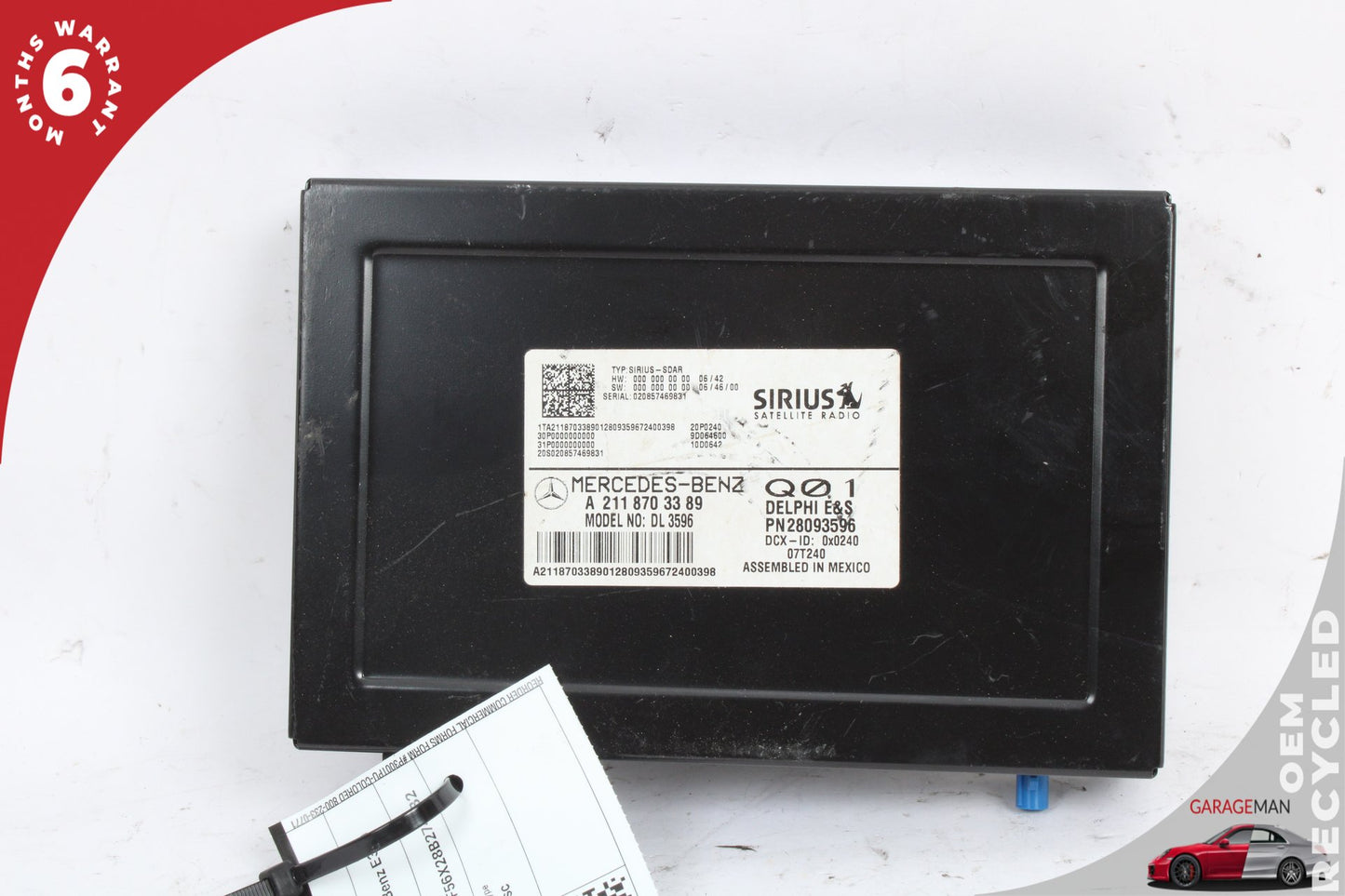 03-08 Mercedes E350 W211 Sirius Satellite Radio Receiver 2118703389 Genuine