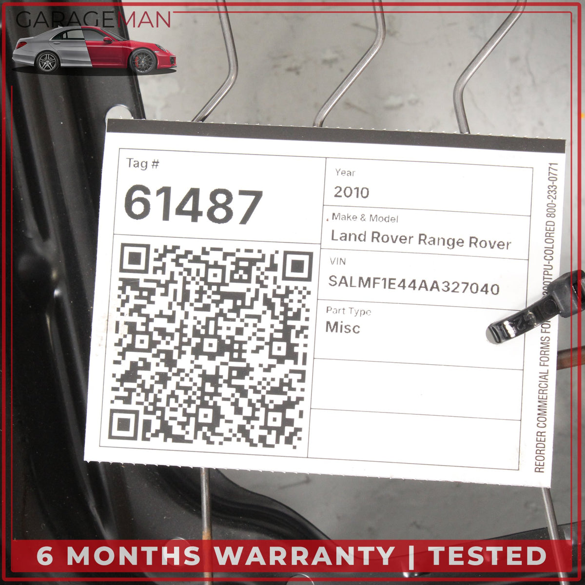 2010-2012 Range Rover L322 Front Left Seat Track Rail Frame w/ Motors OEM