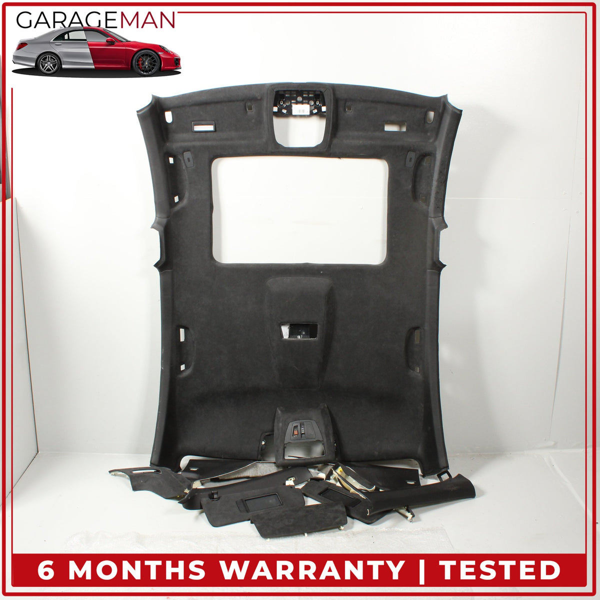 2009-2015 BMW 740i F01 Alcantara Headliner Pillars Visors Set 8035839 OEM