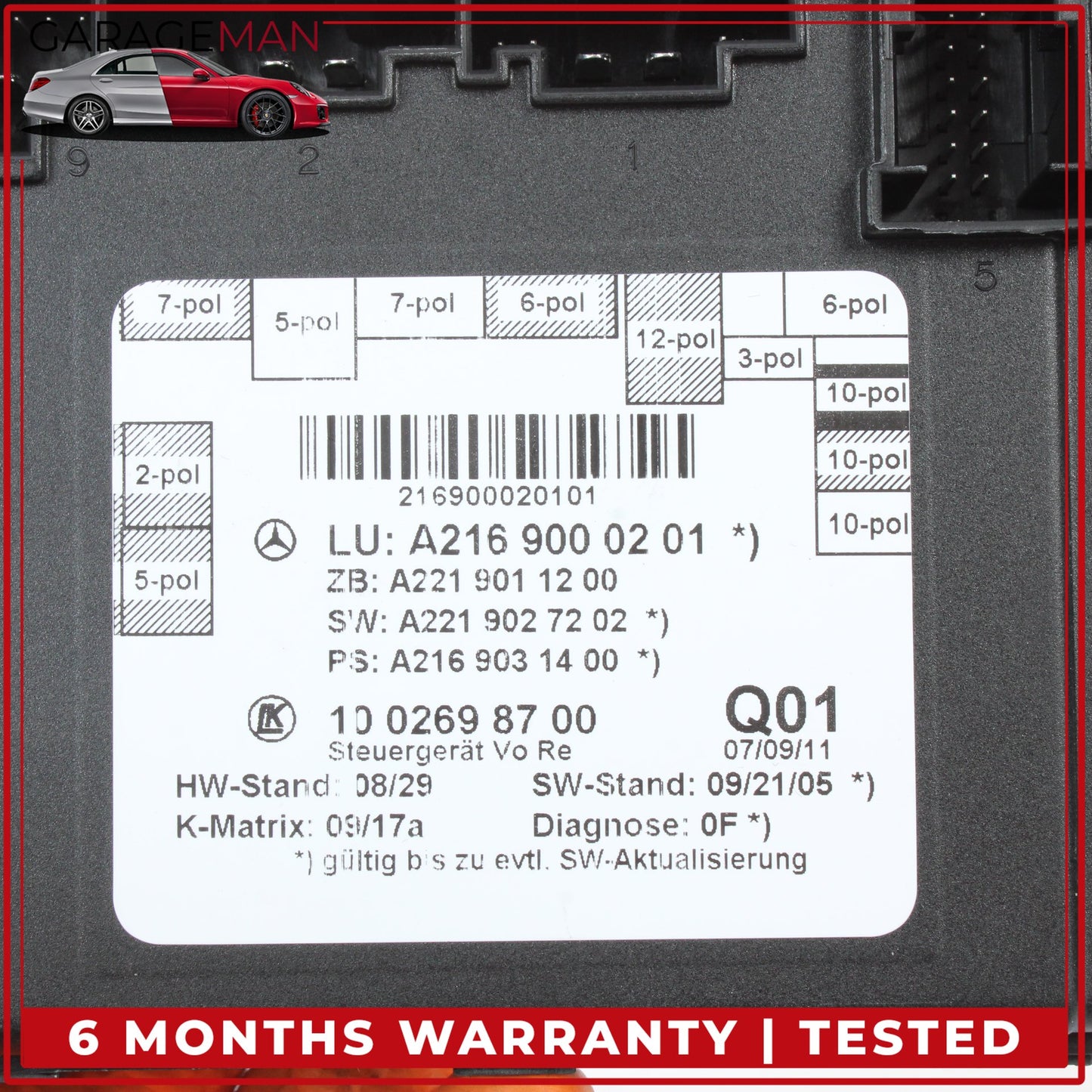 2007-2014 Mercedes-Benz CL550 W216 Coupe Right Front Door Control Module 2169000201 OEM