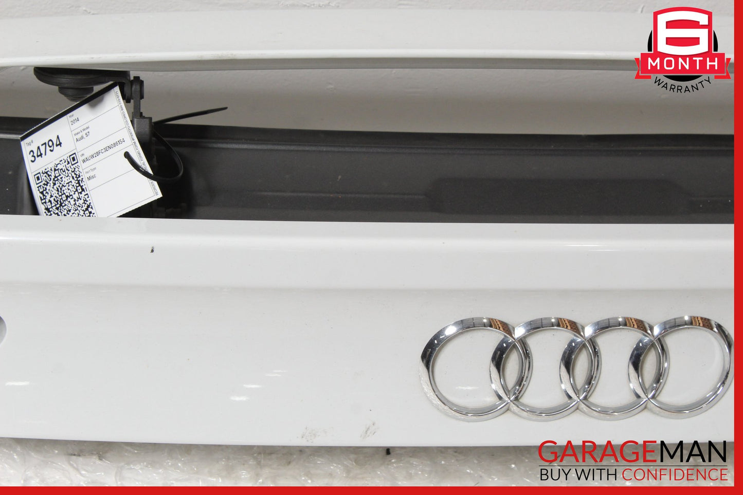 2012-2018 Audi S7 Rear Tailgate Trunk Lid Spoiler Assembly White 4G8827086D OEM