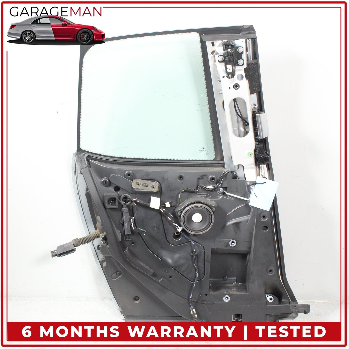 2014-2021 BMW i3 Rear Left Driver Side Door Shell w/ Window Glass Silver OEM