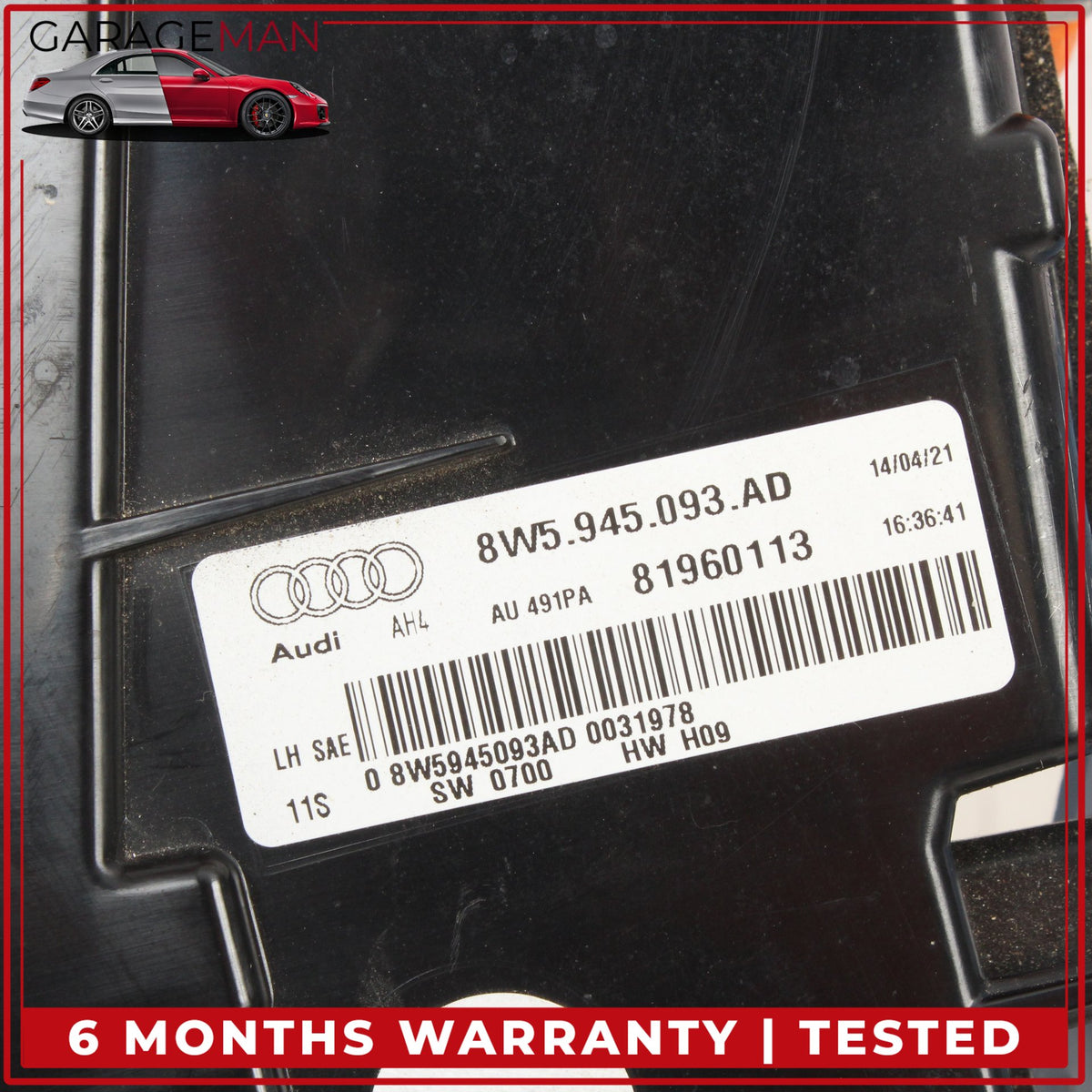 2020-2025 Audi A4 S4 Rear Left Side Inner LED Tail Light Lamp 8W5945093AD OEM