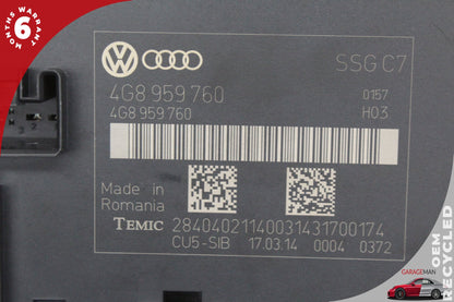 2012-2018 Audi A6 Front Left Driver Side Seat Control Module Unit 4G8959760 OEM