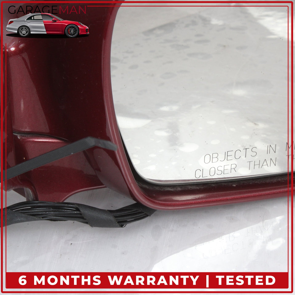 2004-2008 Mercedes R230 SL550 Front Right Door Rear View Mirror Thulite Red OEM
