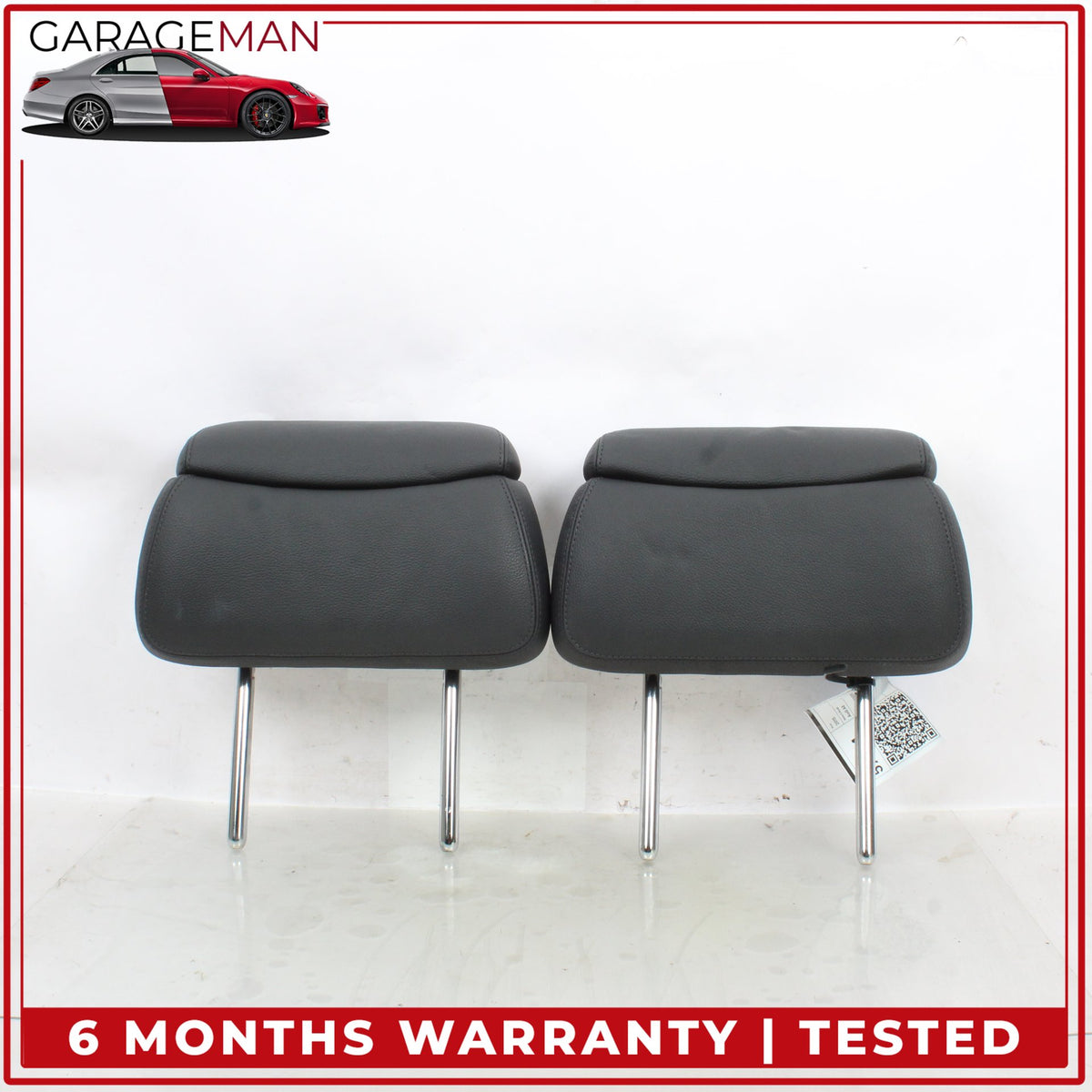 2011-2018 Audi A8 S8 Rear Left and Right Side Seat Headrest Set Black OEM