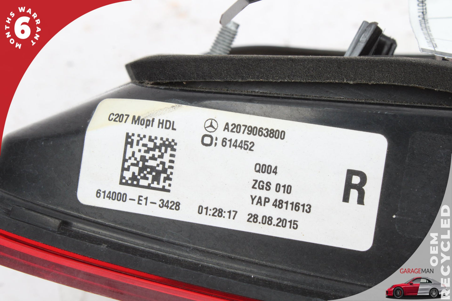 14- 17 Mercedes-Benz E400 W207 Coupe Rear Right Inner Tail Light 2079063800