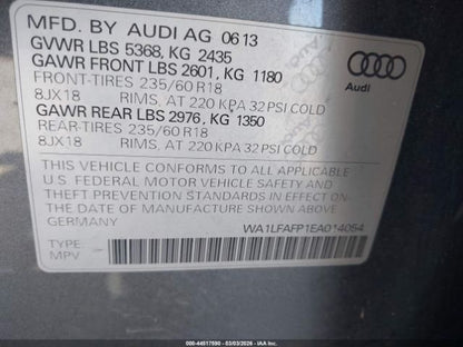 Parting Out- 2014 Audi Q5 8R 2.0T- 122