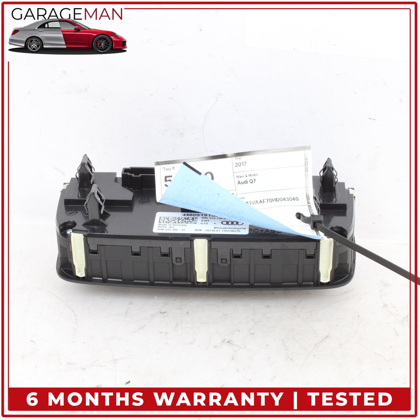 2017-2019 Audi Q7 Rear AC A/C Climate Control Switch Panel 4M0919158D OEM