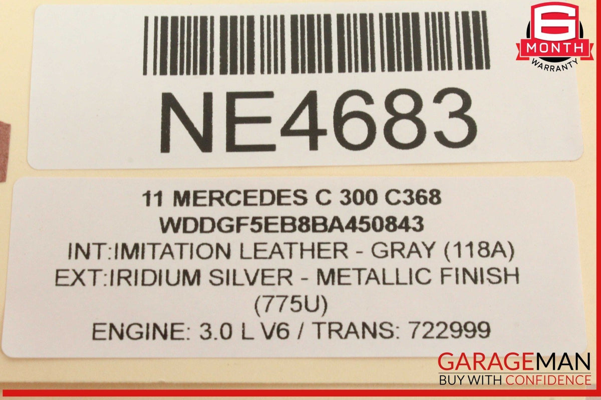 08-14 Mercedes W204 C300 C250 Right Side Roof Curtain Airbag Air Bag OEM