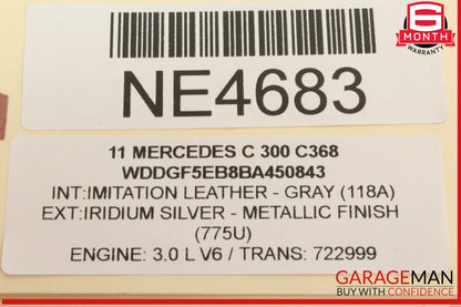 08-14 Mercedes W204 C300 C250 Right Side Roof Curtain Airbag Air Bag OEM