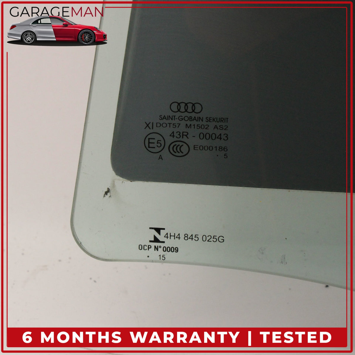 2011-2018 Audi A8 Quattro Rear Left Driver Side Door Window Glass 4H4845025G OEM