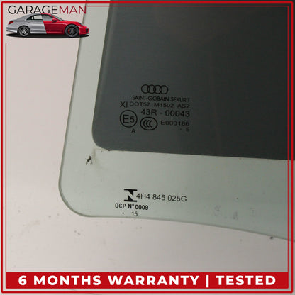 2011-2018 Audi A8 Quattro Rear Left Driver Side Door Window Glass 4H4845025G OEM
