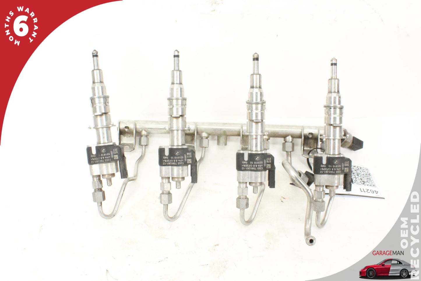 2011-2016 BMW 550i F10 N63 4.4L Fuel Injectors Set of 4 Index-12 w/ Left Side Fuel Rail