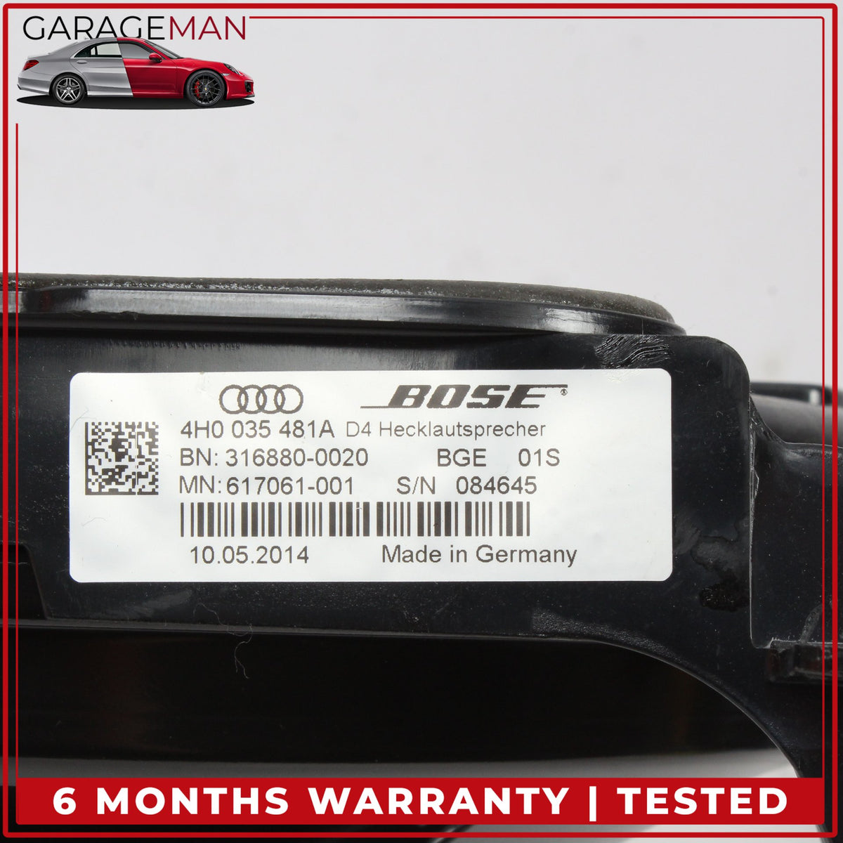 2011-2018 Audi A8 Rear Deck Audio Sound Subwoofer Speaker Set Bose OEM