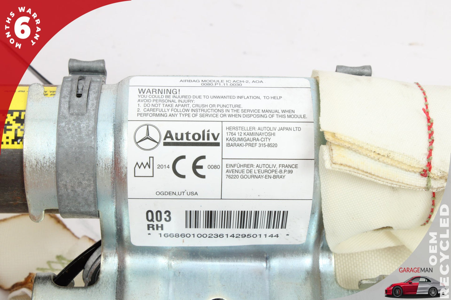 2013-2016 Mercedes X166 GL550 Right Side Roof Curtain Air Bag 1668601002 OEM