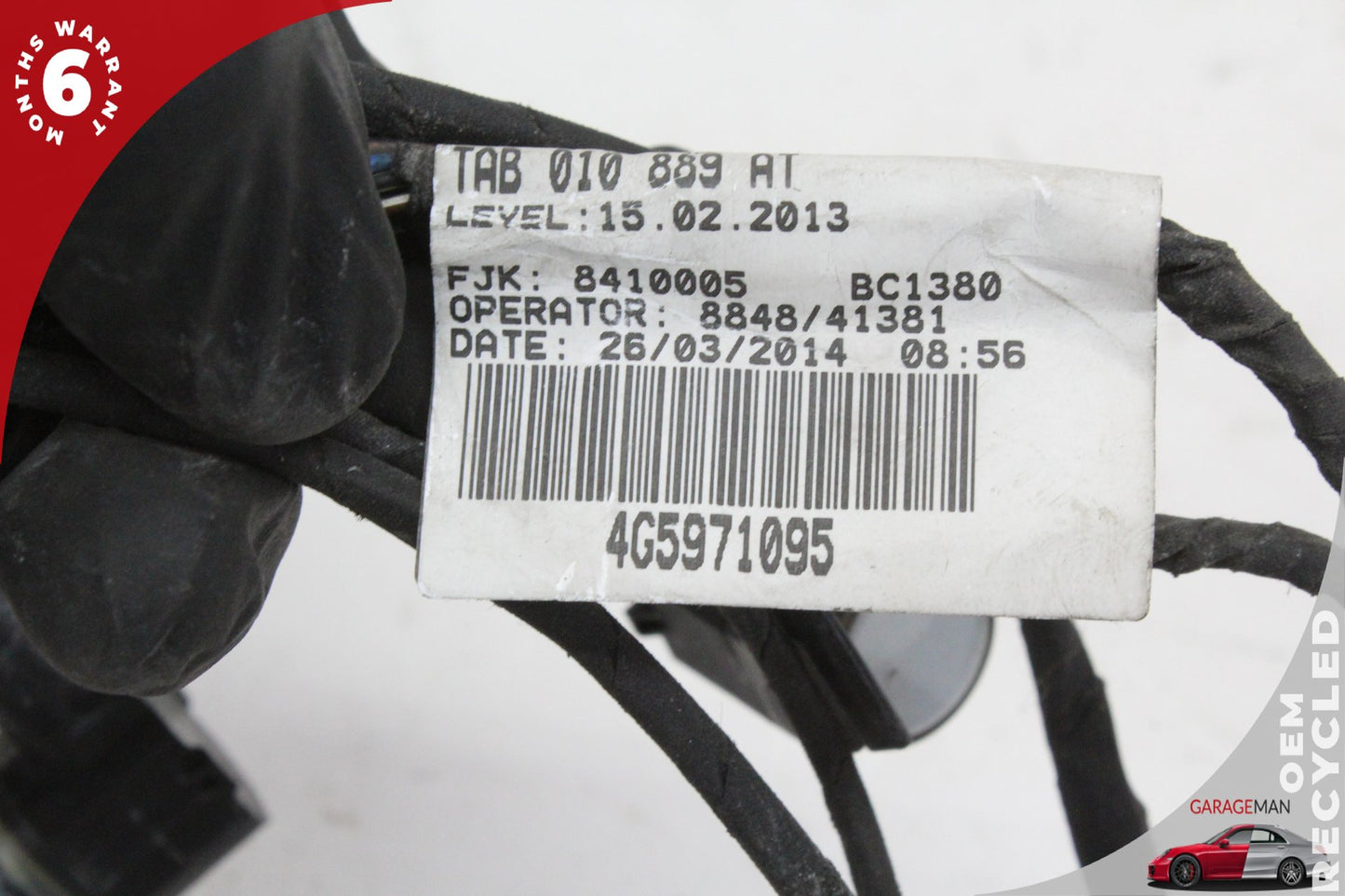 2012-2018 Audi A6 S6 Front Bumper Parking Sensor Wire Harness 4G5971095 OEM