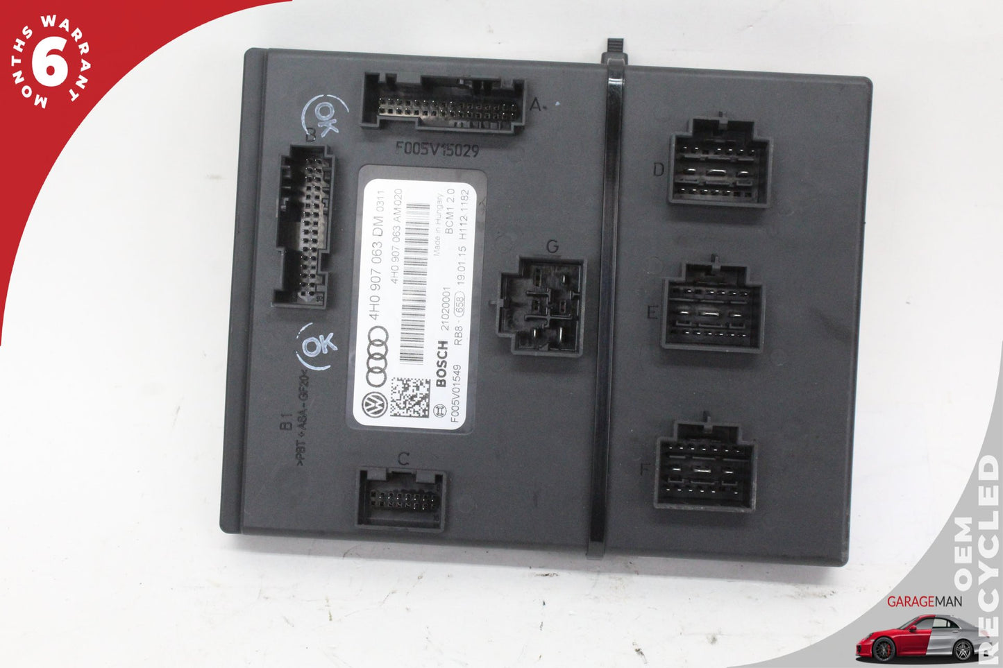 16-17 Audi A6 C7 Sedan On Board Supply Body Control Module 4H0907063DM Genuine