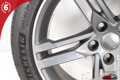 2017-2020 Audi A4 S4 5 Spoke Wheel Rim w/ Michelin Tire 8.0Jx18H2 8W0601025M OEM